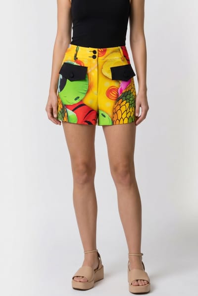 Moschino Shorts Grey Multicolor Maat: 40 | Korte Broeken Outlet | Dames | Geel
