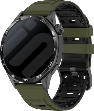 Strap-It Sportbandje Siliconen 22mm – geschikt voor Samsung Galaxy Watch (46mm) / Galaxy Watch 3 (45mm) / Gear S3 / Gear S3 Frontier / Amazfit GTR / GTR 2e / GTR 3 Pro / GTR 4 – comfortabel, zweetbestendig – Groen / Zwart