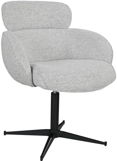 Goossens Eetkamerstoel Suus - Met Armleuning - Stof - Beige