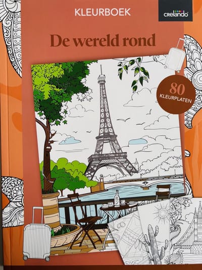 Crelando - Kleurboek ''De wereld rond'' - Kleurboek voor volwassenen - 80 unieke kleurplaten - Kleurboek voor volwassen - Ontspanning & Creativiteit