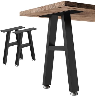 Dailygoods- Tafelpoten zwart - Set van 2 - T-vorm - Meubelpoten - Tot 300 kg - B 30 x H 41,5 cm - Duurzaam metaal
