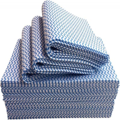Wegwerpbare zware vaatdoeken-herbruikbare schoonmaakdoek-vaatdoek-herbruikbaar-keukendoeken-60 stuks-11.9"X23.7"-blauw-absorberend-snel drogend