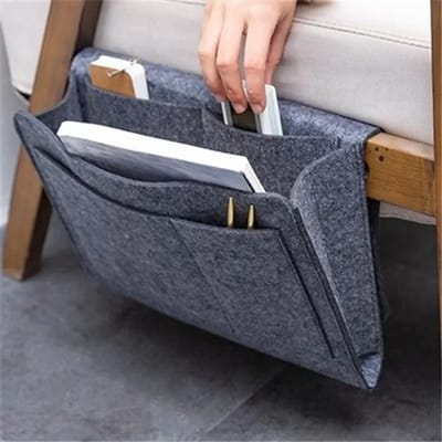 WiseGoods Premium Bed Organizer - Bedside Pocket Opbergzak Voor Bed & Bank - Extra Nachtkastje - Wonen - Opbergbox - Antraciet