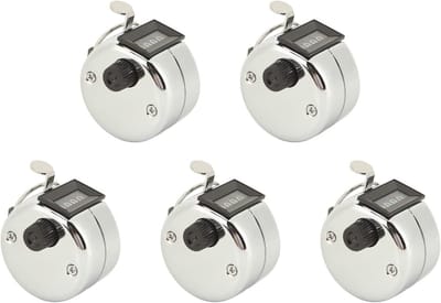 Clickerteller - Handteller Telteller - Nauwkeurig Tellen - Metalen Behuizing - 4 Cijfers - Zilver