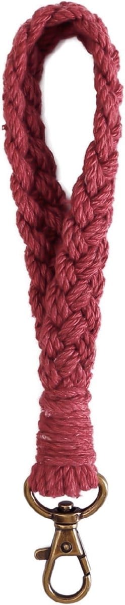 Korte Gevlochten Lanyard met Kwastjes en Band voor Sleutels, ID Kaarten en Accessoires