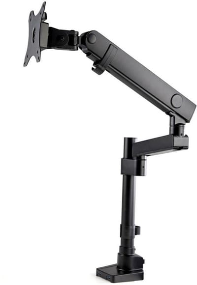 StarTech.com Desk Mount Monitor Arm with 2x USB 3.0 ports - Full Motion Single Monitor Pole Mount up to 34" VESA Display - C-Clamp/Grommet - desk mount