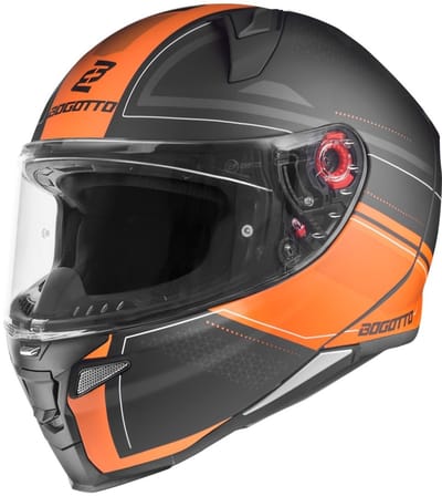Bogotto FF110 Cinder Mat Zwart Oranje Integraalhelm - Helm