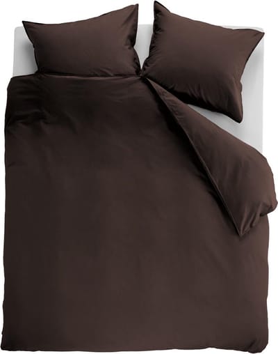 Ambiante Cotton Uni dekbedovertrek - Effen - Tweepersoons - 200x200/220 cm - Bruin