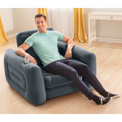 INTEX - Stoel - uittrekbaar - 117x224x66 - cm - donkergrijs