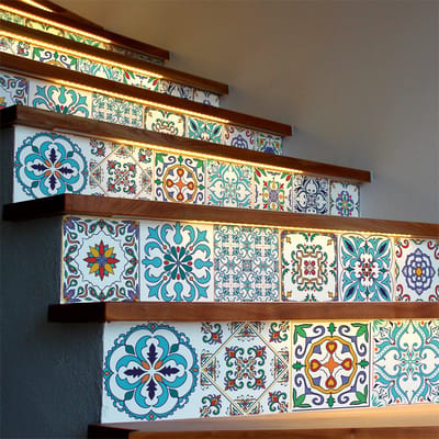 Zelfklevende stickers voor traptreden en stootborden - CONTEMPORARY ORNAMENTS - 2 stroken van 21x147cm