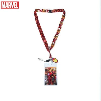 1 stuks Marvel Iron Man lanyard kaarthouder, officieel gelicentieerde Iron Man film- en anime-accessoire, badge- & kaarthouder cadeau