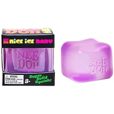 Schylling Needoh Nice Kubus - Stressverlichtende Squishy Speelgoed, Sensorisch Speelgoed, Kubus Knijpbal, Vent Speelgoed, Cadeau voor Kinderen, Rood Paars Blauw, Sn