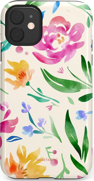 Casetastic Hoesje Geschikt voor Apple iPhone 11 - Stijlvolle Beschermende Duo-layer Case - Waterflora