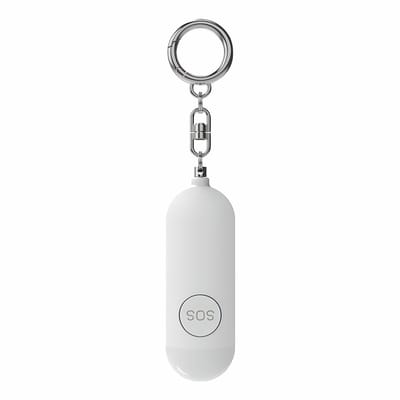 130 dB Persoonlijk Alarm voor Vrouwen – Luide Zelfverdediging Alarmpocket met LED Flitser en Sleutelhanger – Wit