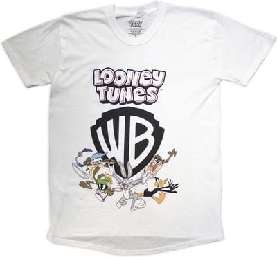 Looney Tunes - Warner Bros Shield Heren T-shirt - S - Wit