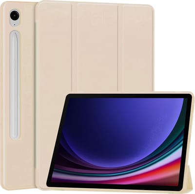 Hoesje geschikt voor Samsung Galaxy Tab S10 FE / S10 Lite / S9 FE / S9 - SmartDefend Book Case Cover Kunstleer Goud