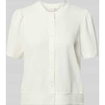 Gebreid shirt van viscosemix met knoopsluiting