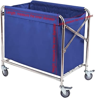 Wasmand Voeringzak - Opbergtas Trolley - Was Sorteren - Machinewasbaar Herbruikbaar - 44x77x60 cm - Bruin