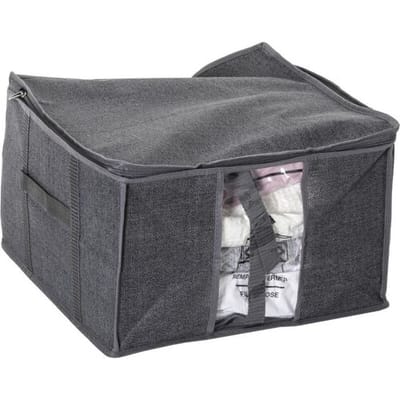 5Five Dekbed/kussen opberghoes - antraciet grijs - vacuumzak - 40 x 40 x 25 cm - Dekbedhoes - Beschermhoes