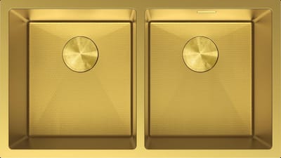 Mexen Binox stalen spoelbak 2-kamerig 800 x 450 , goud HC - 6421802000-55HC