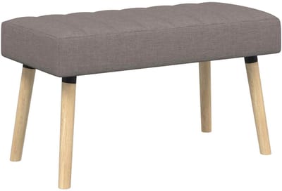 vidaXL - Kanaalgeplooide - Bank - Taupe - 80 - x - 40 - x - 46 - cm - Stof
