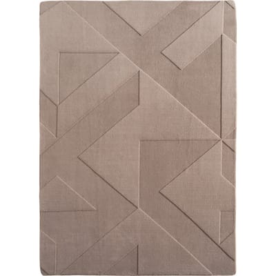 Japandi Vloerkleed - Hoogpolig - Scandinavisch Abstract Design - 3D-Effect - Beige- 80x150 CM