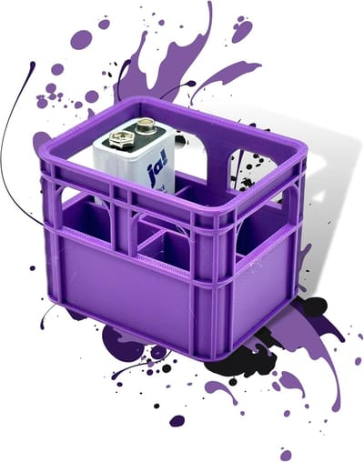 Batterij Opberger - Batterijbox Mini - Batterijen Sorteren - Stapelbaar Ontwerp - 54 x 68 x 52 mm - Paars