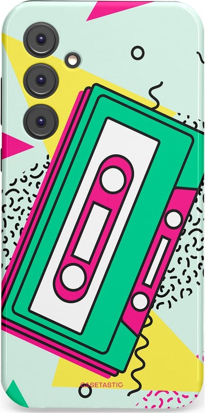 Casetastic Hoesje Geschikt voor Samsung A35 - Stijlvolle Beschermende Duo-layer Case - Retro 80s muziek