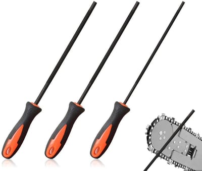 Solidchoice- Kettingzaagvijl Set - 3 Stuks - Vijlenset met Greep - Fijne Vijltanden - ABS Handgreep - Geschikt voor Kettingzagen