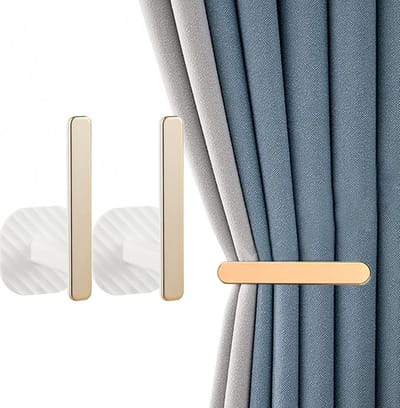 4 Stuks - L-vormige zelfklevende gordijnhaken - gordijnhouders muur - 14.5cm - Het is niet nodig om gaten te maken - wit - plastic - gordijnhouders voor gordijnendecoratie - gordijnhouder - wandgemonteerde gordijnhouders