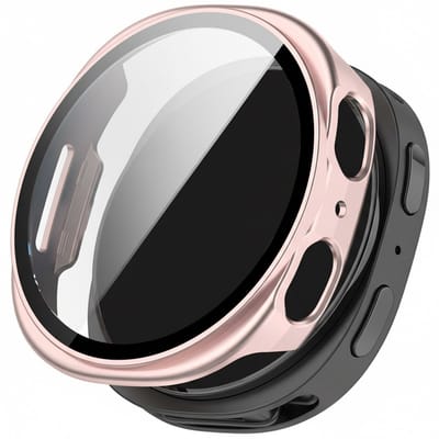 Screenprotector case - geschikt voor Samsung Galaxy Watch 8 - 40mm - full cover hoesje - gehard glas - 40 mm - volledige bescherming - rose
