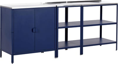 Buitenkeuken Set - Modulaire Keuken - Buiten Koken - Roestvrij Staal - 90x80x44 cm - Blauw