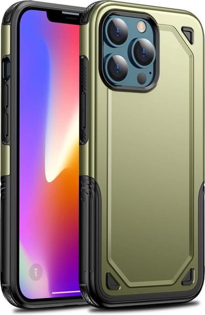 Fonu Hybrid Armor Backcase Geschikt Voor iPhone 13 Pro Max hoesje - Olijfgroen