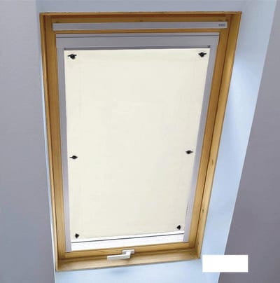 Verduisteringsgordijn voor Dakraam 100% Lichtdicht - Zuignap Montage zonder Boren - Geschikt voor M08/M06 Schroefdraad - 2 Stuks - Crème Wit - 60x73cm - Zonwering voor Dakraam en Camper