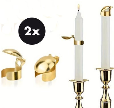 Actie4you® - Kaarsen Dover - Kaarsen dover - Set van 2 - Kaarsenblusser - 2 cm breed - Verstelbare ringen - Veilig en stijlvol kaarsen doven – Automatisch Kaarsen Dover - Geen Geklieder – Goud Kleur