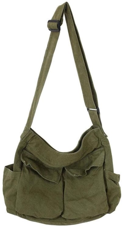 Dailygoods- Schoudertas Grote Capaciteit - Canvas Schoudertas - Crossbodytas Dames/Heren - Casual Schoudertas - Duurzaam en Lichtgewicht - Verstevigd Binnenvak - Messenger Bag