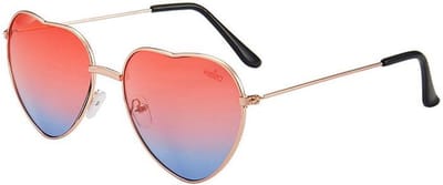 Hidzo Hartjes Zonnebril Goudkleurig - UV 400 - Rood/Blauwe Glazen