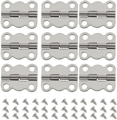 BRENZOOS- Scharnieren 50 stuks - Vlinder Scharnieren - Antieke Zilver - Inclusief 200 Schroeven - 16x13 mm - Gemaakt van Ijzer - Decoratieve Scharnieren