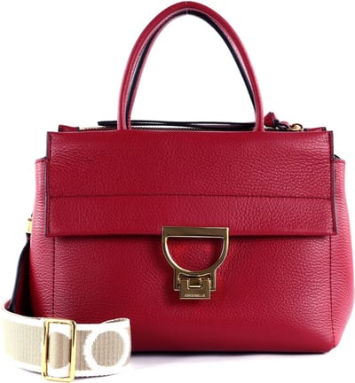 COCCINELLE Leren handtas schoudertas Arlettis Signature Handbag Grained Leather Sangria (rood)paars
