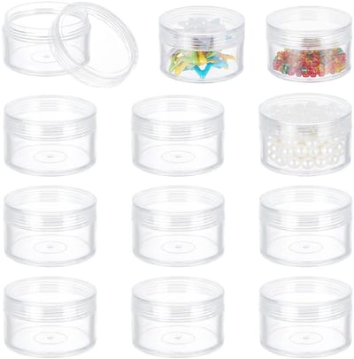 Dailygoody - Lege Plastic Bead Storage Container - Kralen Organiseren - 12 Pack - 50ml - Make-Up en Cosmetica - Ideaal voor Reisgebruik - Transpa