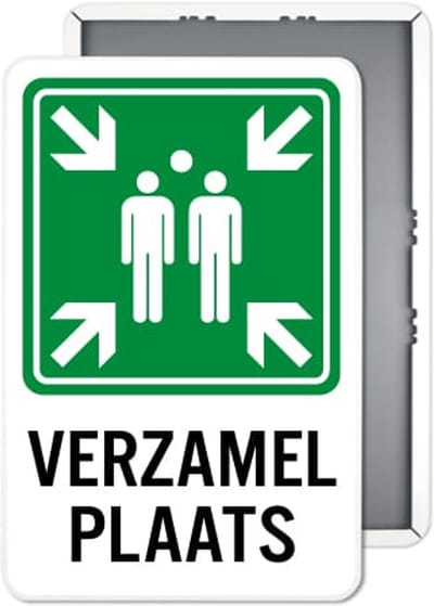 BHV Verzamelplaatsbord - Weerbestendig Aluminium - 30x45 cm - Bevestiging: Zonder bevestiging (alleen het bord)