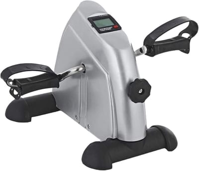 Elektrische Pedaaltrainer - Mini Hometrainer Voet - Spierversterking Thuis - Instelbare Magnetische Weerstand - LCD Scherm - Grijs