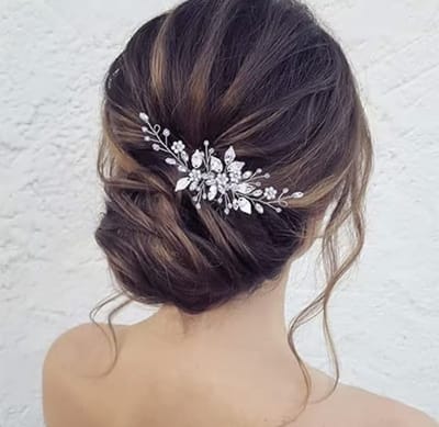 ZOETTT Haarspeld voor bruiloft met kristal parel en bloem - Haaraccesoire - Bruiloft kapsel
