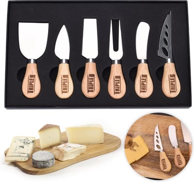 Triple J® Kaasmessen Set - Bamboe - Kaasplank - Set van 6 kaasmesjes
