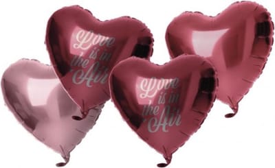 Folat - Folieballonnenset Love is in the Air 4 stuks - Valentijnsdag versiering - Valentijnsdag cadeau - valentijnsdag