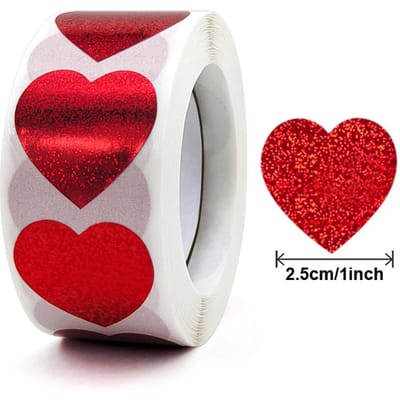 50-500 Stuks Hartjes Stickers Voor Enveloppen Valentijnsdag Glanzende Hartjes Stickers Decoratieve Liefdesstickers Feestdecoratie