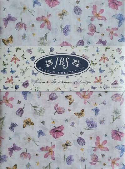 1 persoons Dekbedovertrek Janneke Brinkman 140x220 cm met 1 kussensloop - dekbedhoes met bloemen en vlinders - eenpersoons
