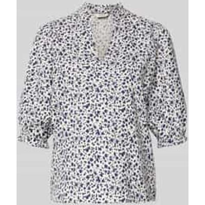 Blouse van linnenmix met pofmouwen model 'FALAKKA'