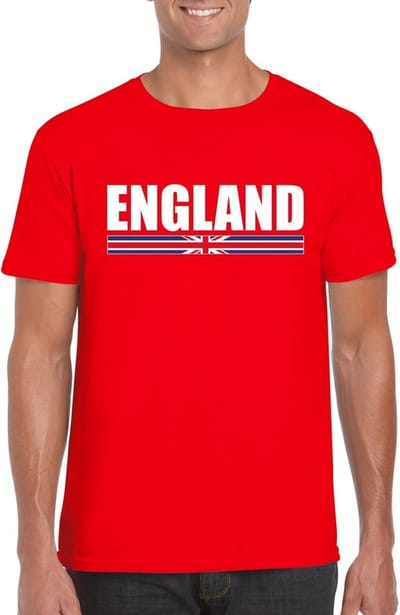 Rood Engeland supporter t-shirt voor heren - Engelse vlag shirts S