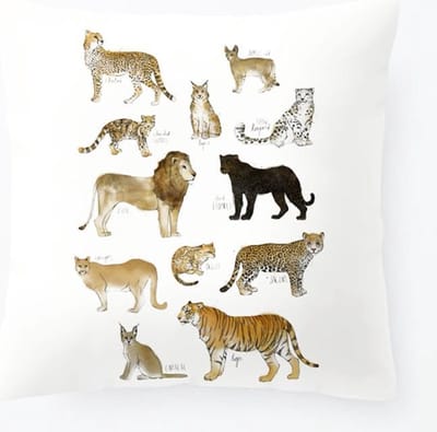 Kussens - kussenhoes kinderkamer Jungle Dieren - met rits - kinderen - fluweelachtig - eenzijdige print - 45x45 cm.